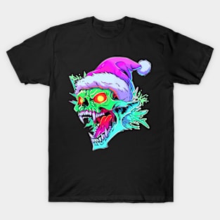 EDM Xmas Party Christmas Zombie Cat T-Shirt